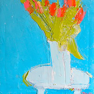 Spring Blooms on a Glass Table