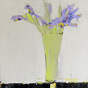 Violets against Dove Grey