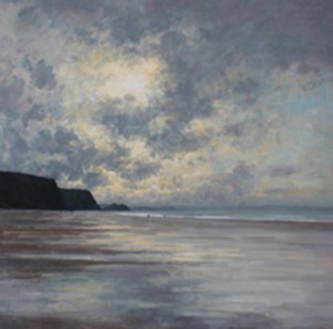 Wet sands and Autumn light, Watergate Bay