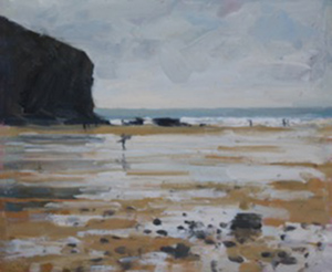 Wet sands at Mawgan Porth